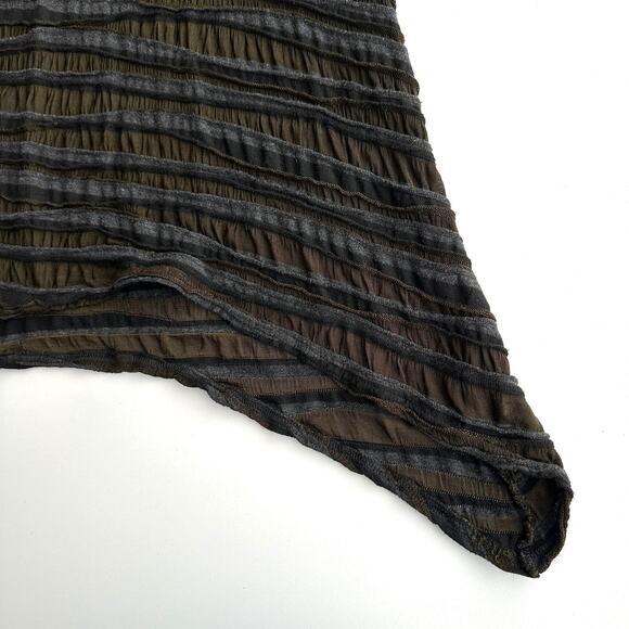 Cut Loose Lagenlook Art to Wear Asymmetric V Neck Olive Gray‎ Tunic Shirt S - Picture 3 of 9